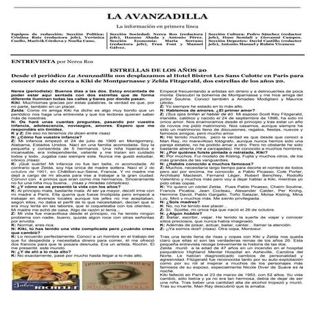 Entrevista a Kiki de Montparnasse y Zelda Fitzgerald