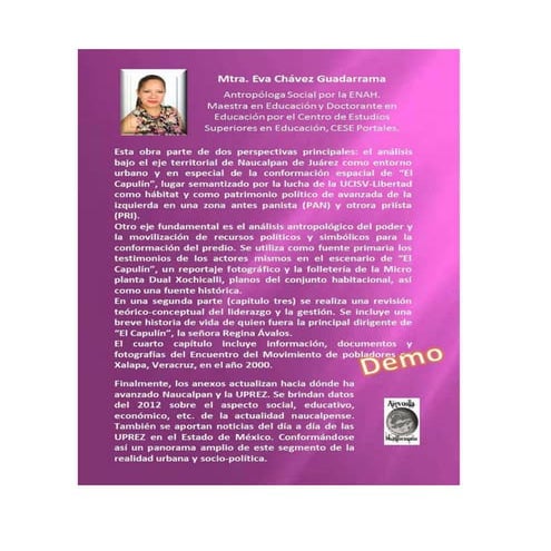 Contraportada del libro de eva en alevosía multiformatos