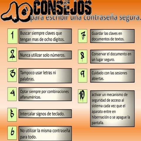 10 recomendaciones de contraseñas seguras | PPTX