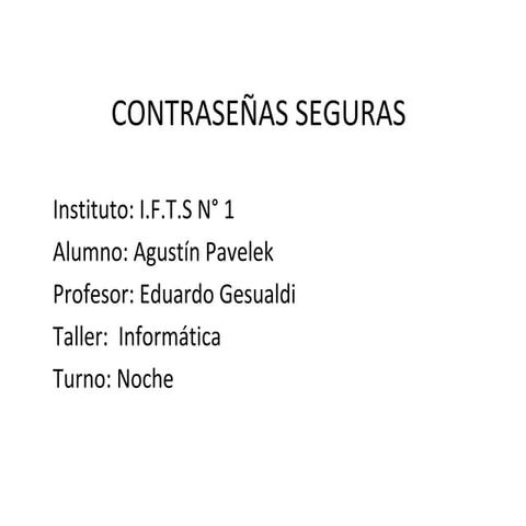 Contraseñas seguras | PPT