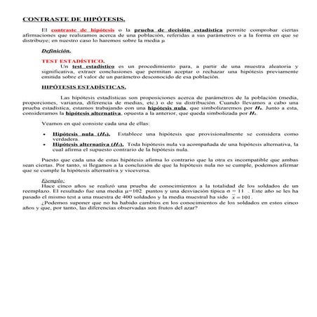 Contraste de hipotesis para la media