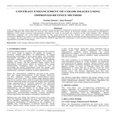 Contrast enhancement of color images using improved retinex method
