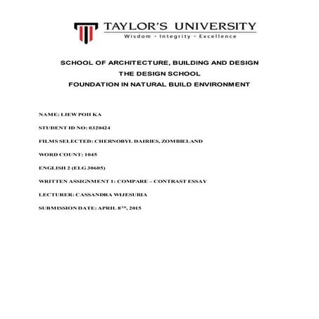 English 2: Contrast essay