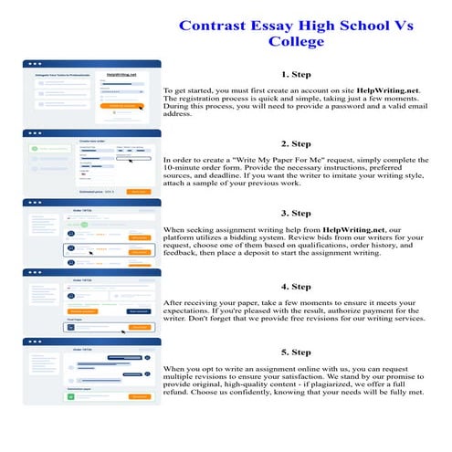 Contrast Essay High School Vs College