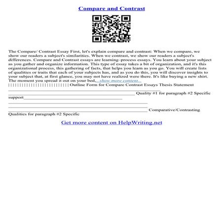 comparison and contrast | PPTX