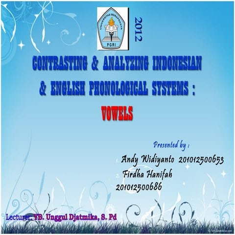 Contrasting Indonesian & English Vowels