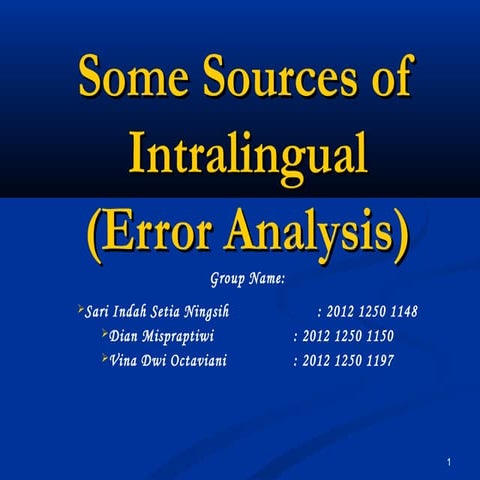 Contrastive linguistics and error analysis