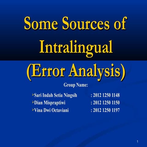 Contrastive linguistics and error analysis