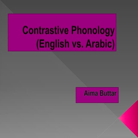 Contrastive phonology(english vs