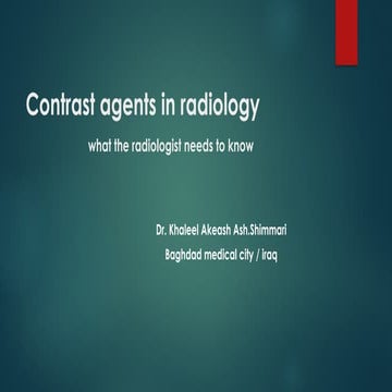 guidelines for the safe use of contrast agents in radiology. PPT