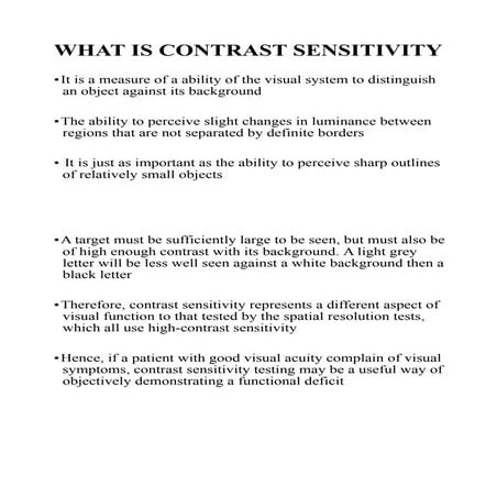 Contrast sensitivity | PDF