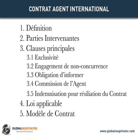 CONTRAT AGENT COMMERCIAL INTERNATIONAL - Modèle de Contrat et Exemple | PDF