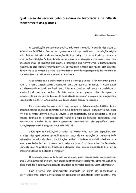 Qualificação do servidor público es...