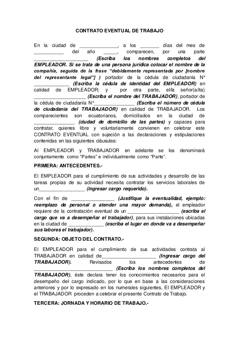 Contrato eventualdetrabajo Contrato eventualdetrabajo