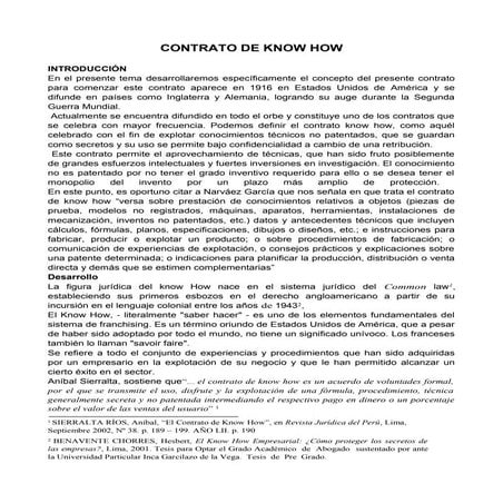Contrato de Know How | PDF