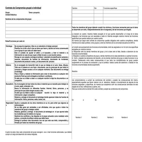 Contrato de compromiso grupal e individual | PDF