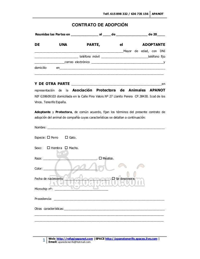 Contrato De Adopción
