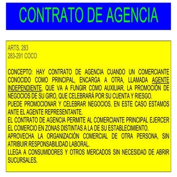 CONTRATO DE AGENCIA, DE DISTRIBUICIÓN Y REPRESENTACIÓN Y CONTRATO DE ...