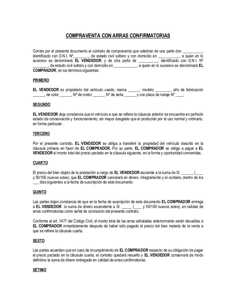 Contrato de compraventa de inmueble word Contrato de compraventa de inmueble word