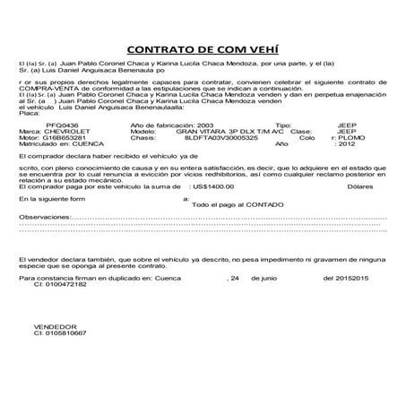 Venta de vehiculo | DOC