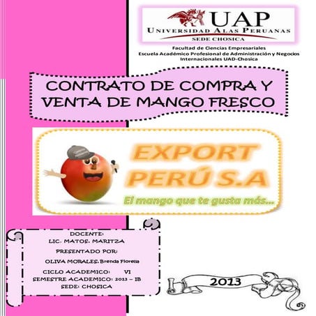 Contrato de conpraventa MANGO