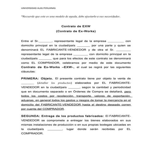 Contrato de exw | DOC