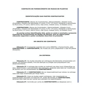 Contrato De Fornecimento De Mudas D...