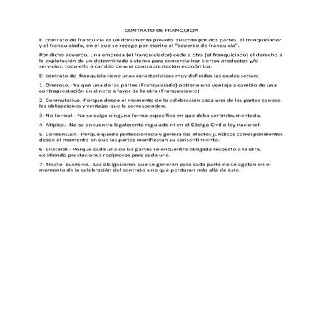 Contrato de franquicia