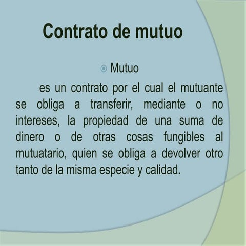 Contrato de mutuo | PPTX