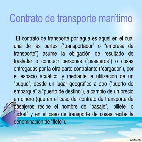 Contrato de transporte maritimo