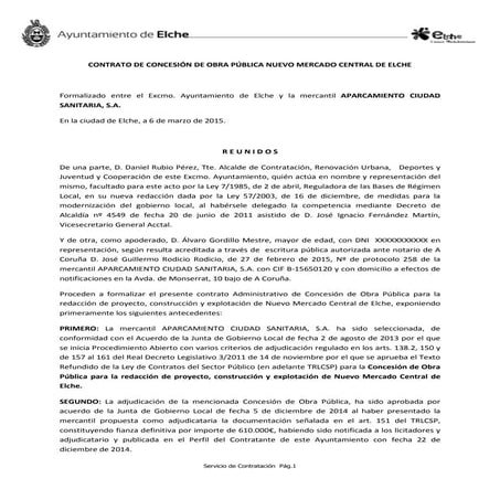 Contrato Mercado Central de Elche