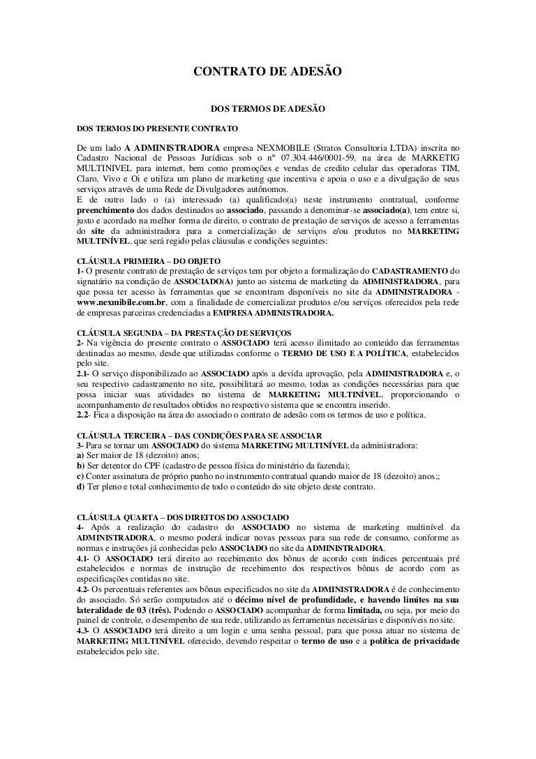 Contrato de Adesão Nexmobile