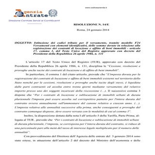 F24 Elide e contratti di locazione