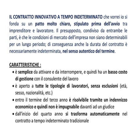 Contratto innovativo indeterminato
