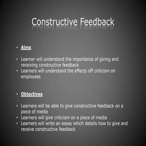 Contrcutive feedback (DAPS 5)
