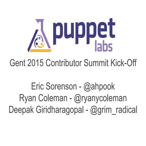 Puppet Contributor Summit - Gent 2015