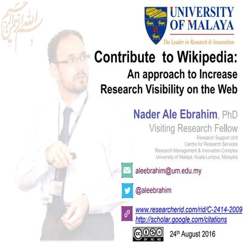 Contribute  to Wikipedia: An approach to Increase Research Visibility on the Web