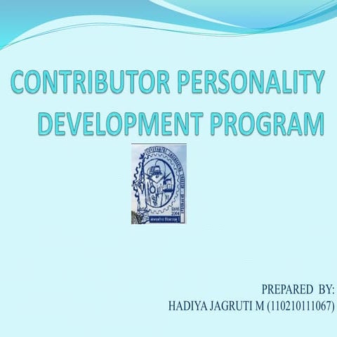 Contributor Personality Development | PPTX