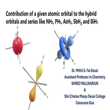 Contribution of a given atomic orbital to the hybrid orbitals and series like...