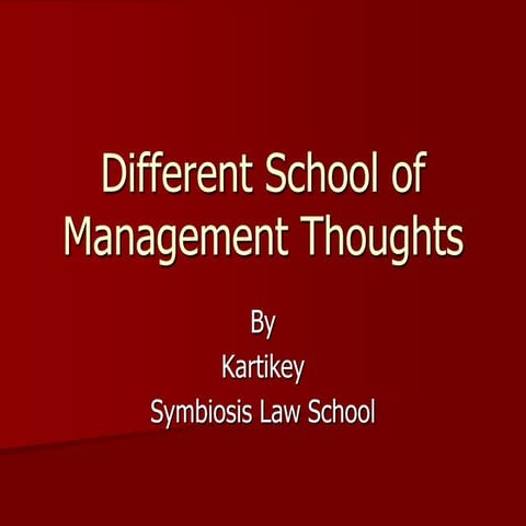 Schools of Business Management