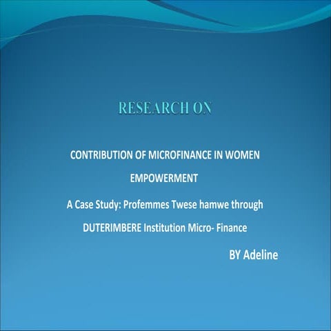 Contribution of microfinance and women empowerment