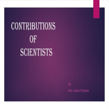 Chemists and their contributions to science!! | PPTX