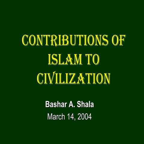 Contributions of islam to civilization