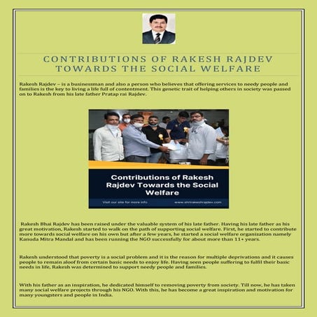 Rakesh Rajdev - Illuminating Lives through Noble Philanthropic ...