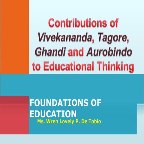 Contributions to educational thinking