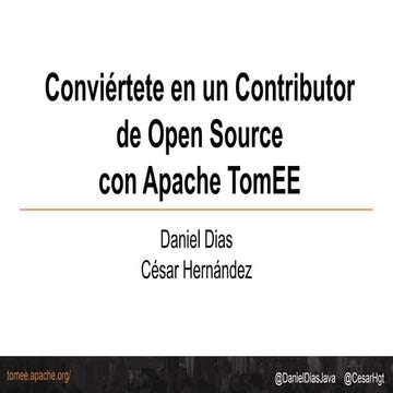 Conviértete en un contributor de open source con apache TomEE