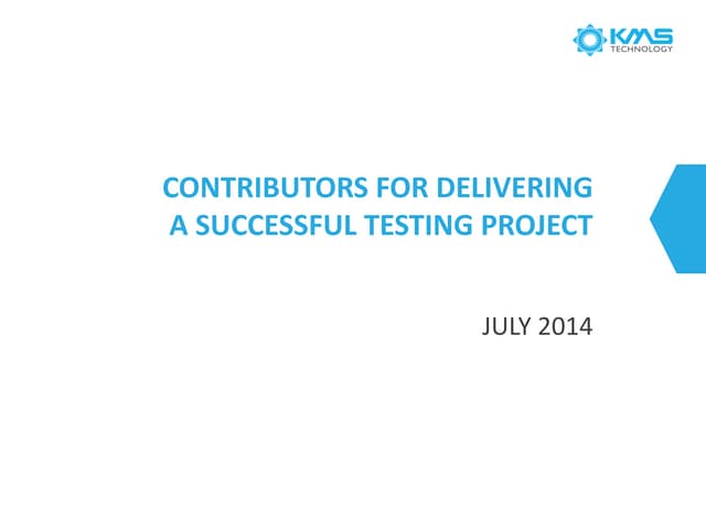 Contributors for Delivering a Successful Testing Project Seminar