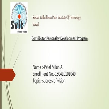 Contributor success of vision