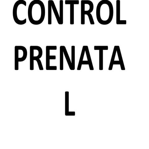  Control-prenatal