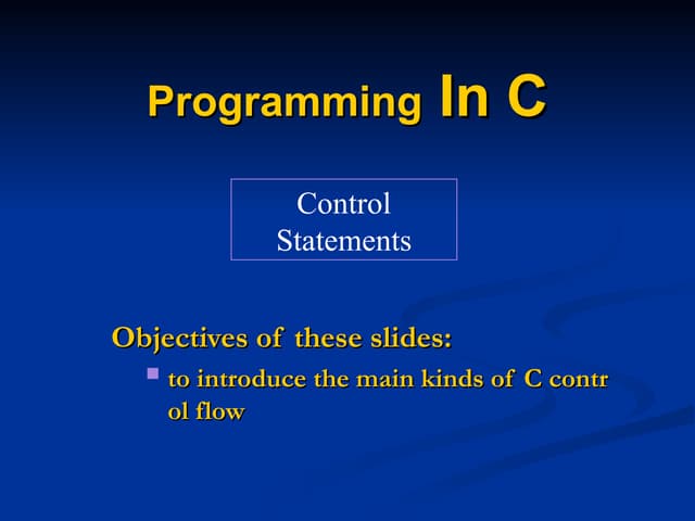 control-statements detailed presentation